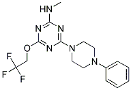 N-METHYL-4-(4-PHENYLPIPERAZIN-1-YL)-6-(2,2,2-TRIFLUOROETHOXY)-1,3,5-TRIAZIN-2-AMINE 结构式