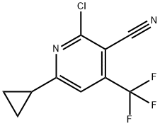 2-CHLORO-6-CYCLOPROPYL-4-(TRIFLUOROMETHYL)NICOTINONITRILE 结构式