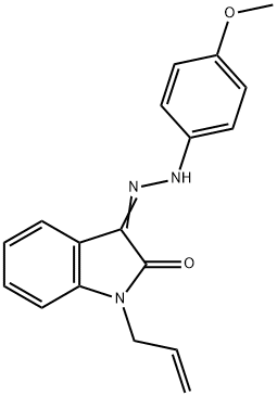 1-ALLYL-1H-INDOLE-2,3-DIONE 3-[N-(4-METHOXYPHENYL)HYDRAZONE] 结构式