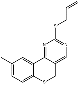 2-(ALLYLSULFANYL)-9-METHYL-5H-THIOCHROMENO[4,3-D]PYRIMIDINE 结构式