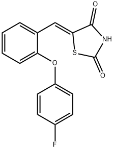 5-((Z)-[2-(4-Fluorophenoxy)phenyl]methylidene)-1,3-thiazolane-2,4-dione 结构式