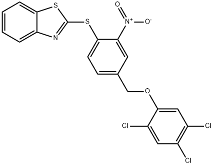 2-((2-NITRO-4-[(2,4,5-TRICHLOROPHENOXY)METHYL]PHENYL)SULFANYL)-1,3-BENZOTHIAZOLE 结构式