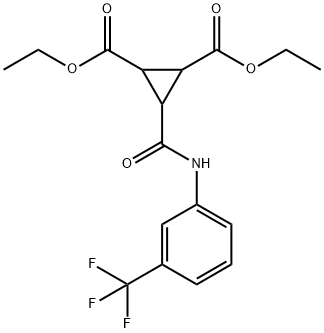 DIETHYL 3-([3-(TRIFLUOROMETHYL)ANILINO]CARBONYL)-1,2-CYCLOPROPANEDICARBOXYLATE 结构式