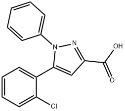 3-CARBOXY-5-(2-CHLOROPHENYL)-1-PHENYLPYRAZOLE 结构式