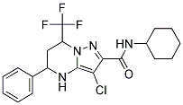 3-CHLORO-N-CYCLOHEXYL-5-PHENYL-7-(TRIFLUOROMETHYL)-4,5,6,7-TETRAHYDROPYRAZOLO[1,5-A]PYRIMIDINE-2-CARBOXAMIDE 结构式