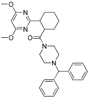 1-[(2-(4,6-DIMETHOXYPYRIMIDIN-2-YL)CYCLOHEXYL)CARBONYL]-4-DIPHENYLMETHYLPIPERAZINE 结构式