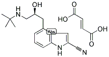 4-(3-[(1,1-DIMETHYLETHYL)AMINO]-2-HYDROXYPROPYL)-1H-INDOLE-2-CARBONITRILE HEMIFUMARATE 结构式