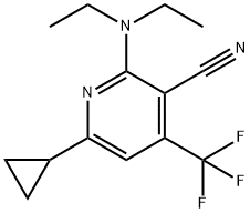 6-CYCLOPROPYL-2-(DIETHYLAMINO)-4-(TRIFLUOROMETHYL)NICOTINONITRILE 结构式