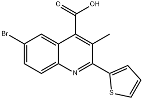 6-BROMO-3-METHYL-2-THIOPHEN-2-YL-QUINOLINE-4-CARBOXYLIC ACID 结构式