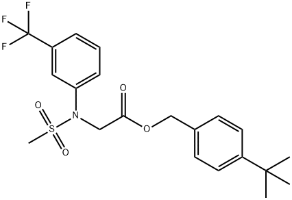 4-(TERT-BUTYL)BENZYL 2-[(METHYLSULFONYL)-3-(TRIFLUOROMETHYL)ANILINO]ACETATE 结构式