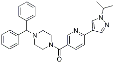 1-(DIPHENYLMETHYL)-4-[(6-(1-(ISOPROPYL)-(1H)-PYRAZOL-4-YL)PYRIDIN-3-YL)CARBONYL]PIPERAZINE 结构式