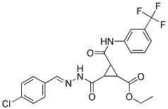 ETHYL 2-((2-[(4-CHLOROPHENYL)METHYLENE]HYDRAZINO)CARBONYL)-3-([3-(TRIFLUOROMETHYL)ANILINO]CARBONYL)CYCLOPROPANECARBOXYLATE 结构式