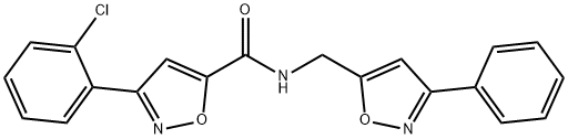 3-(2-CHLOROPHENYL)-N-[(3-PHENYL-5-ISOXAZOLYL)METHYL]-5-ISOXAZOLECARBOXAMIDE 结构式