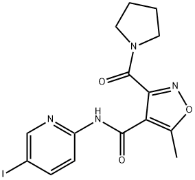 N-(5-Iodo-2-pyridinyl)-5-methyl-3-(1-pyrrolidinylcarbonyl)-4-isoxazolecarboxamide 结构式