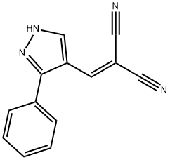 2-[(3-PHENYL-1H-PYRAZOL-4-YL)METHYLENE]MALONONITRILE 结构式