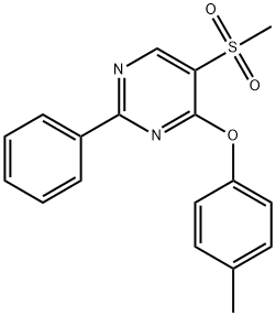 4-(4-METHYLPHENOXY)-5-(METHYLSULFONYL)-2-PHENYLPYRIMIDINE 结构式