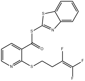 S-(1,3-BENZOTHIAZOL-2-YL) 2-[(3,4,4-TRIFLUORO-3-BUTENYL)SULFANYL]-3-PYRIDINECARBOTHIOATE 结构式