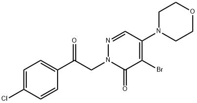 4-Bromo-2-[2-(4-chlorophenyl)-2-oxoethyl]-5-morpholino-3(2H)-pyridazinone 结构式