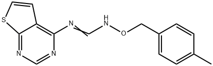 N'-[(4-METHYLBENZYL)OXY]-N-THIENO[2,3-D]PYRIMIDIN-4-YLIMINOFORMAMIDE 结构式