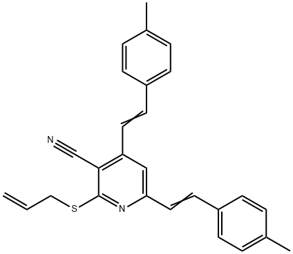 2-(ALLYLSULFANYL)-4,6-BIS(4-METHYLSTYRYL)NICOTINONITRILE 结构式