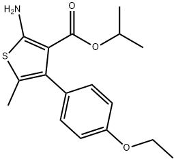 2-氨基-4-(4-乙氧苯基)-5-甲基-噻吩-3-甲酸丙-2-酯 结构式