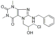 8-(BENZYLAMINO)-7-(3-CHLORO-2-HYDROXYPROPYL)-1,3-DIMETHYL-2,3,6,7-TETRAHYDRO-1H-2,6-PURINEDIONE 结构式