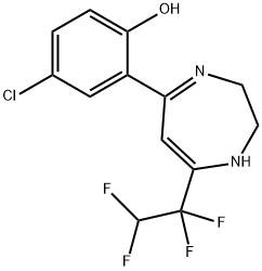 4-CHLORO-2-[7-(1,1,2,2-TETRAFLUOROETHYL)-2,3-DIHYDRO-1H-1,4-DIAZEPIN-5-YL]PHENOL 结构式