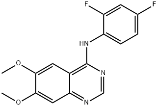 N-(2,4-DIFLUOROPHENYL)-6,7-DIMETHOXY-4-QUINAZOLINAMINE 结构式