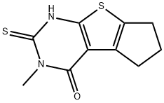 2-巯基-3-甲基-3,5,6,7-四氢-4H-环戊烷并[4,5]噻吩并[2,3-D]嘧啶-4-酮 结构式