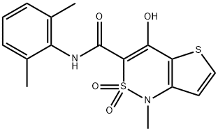 N-(2,6-二甲基苯基)-4-羟基-1-甲基-1H-噻吩并[3,2-C][1,2]噻嗪-3-甲酰胺2,2-二氧化物 结构式
