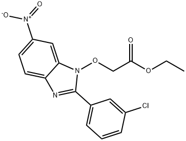 Ethyl 2-([2-(3-chlorophenyl)-6-nitro-1H-1,3-benzimidazol-1-yl]oxy)acetate 结构式