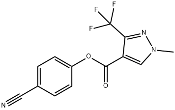 4-CYANOPHENYL 1-METHYL-3-(TRIFLUOROMETHYL)-1H-PYRAZOLE-4-CARBOXYLATE 结构式