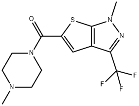 (4-METHYLPIPERAZINO)[1-METHYL-3-(TRIFLUOROMETHYL)-1H-THIENO[2,3-C]PYRAZOL-5-YL]METHANONE 结构式