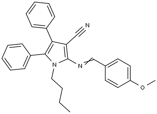 1-Butyl-2-([(E)-(4-methoxyphenyl)methylidene]amino)-4,5-diphenyl-1H-pyrrole-3-carbonitrile 结构式