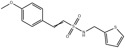 (E)-2-(4-甲氧基苯基)-N-(噻吩-2-基甲基)乙烯-1-磺酰胺 结构式