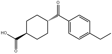 TRANS-4-(4-ETHYLBENZOYL)CYCLOHEXANE-1-CARBOXYLIC ACID 结构式