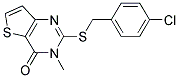 2-[(4-CHLOROBENZYL)SULFANYL]-3-METHYLTHIENO[3,2-D]PYRIMIDIN-4(3H)-ONE 结构式