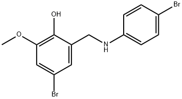 4-BROMO-2-[(4-BROMOANILINO)METHYL]-6-METHOXYBENZENOL 结构式