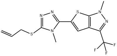 5-[5-(ALLYLSULFANYL)-4-METHYL-4H-1,2,4-TRIAZOL-3-YL]-1-METHYL-3-(TRIFLUOROMETHYL)-1H-THIENO[2,3-C]PYRAZOLE 结构式