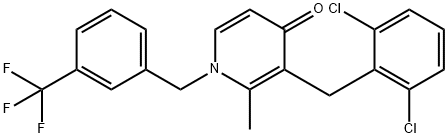 3-(2,6-DICHLOROBENZYL)-2-METHYL-1-[3-(TRIFLUOROMETHYL)BENZYL]-4(1H)-PYRIDINONE 结构式