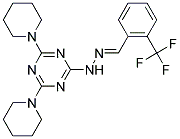 (E)-2,4-DI(PIPERIDIN-1-YL)-6-(2-(2-(TRIFLUOROMETHYL)BENZYLIDENE)HYDRAZINYL)-1,3,5-TRIAZINE 结构式