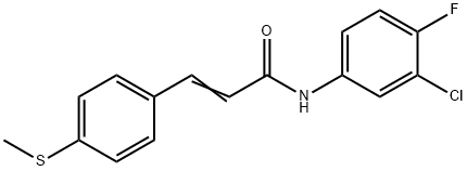 N-(3-CHLORO-4-FLUOROPHENYL)-3-[4-(METHYLSULFANYL)PHENYL]ACRYLAMIDE 结构式