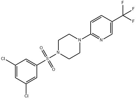 1-[(3,5-DICHLOROPHENYL)SULFONYL]-4-[5-(TRIFLUOROMETHYL)-2-PYRIDINYL]PIPERAZINE 结构式