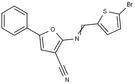 2-([(E)-(5-Bromo-2-thienyl)methylidene]amino)-5-phenyl-3-furonitrile 结构式