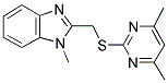 2-([(4,6-DIMETHYLPYRIMIDIN-2-YL)THIO]METHYL)-1-METHYL-1H-BENZIMIDAZOLE 结构式