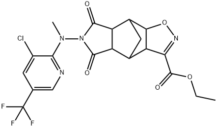 ETHYL 10-[[3-CHLORO-5-(TRIFLUOROMETHYL)-2-PYRIDINYL](METHYL)AMINO]-9,11-DIOXO-3-OXA-4,10-DIAZATETRACYCLO[5.5.1.0(2,6).0(8,12)]TRIDEC-4-ENE-5-CARBOXYLATE 结构式