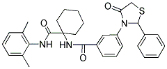 N-(1-(2,6-DIMETHYLPHENYLCARBAMOYL)CYCLOHEXYL)-3-(4-OXO-2-PHENYLTHIAZOLIDIN-3-YL)BENZAMIDE 结构式