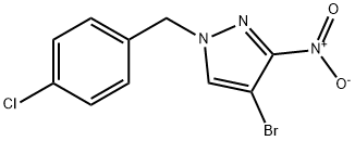 4-溴-1-(4-氯苄基)-3-硝基-1H-吡唑 结构式