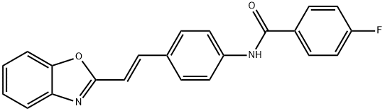 N-(4-[(E)-2-(1,3-BENZOXAZOL-2-YL)ETHENYL]PHENYL)-4-FLUOROBENZENECARBOXAMIDE 结构式