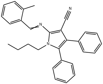 1-BUTYL-2-([(E)-(2-METHYLPHENYL)METHYLIDENE]AMINO)-4,5-DIPHENYL-1H-PYRROLE-3-CARBONITRILE 结构式